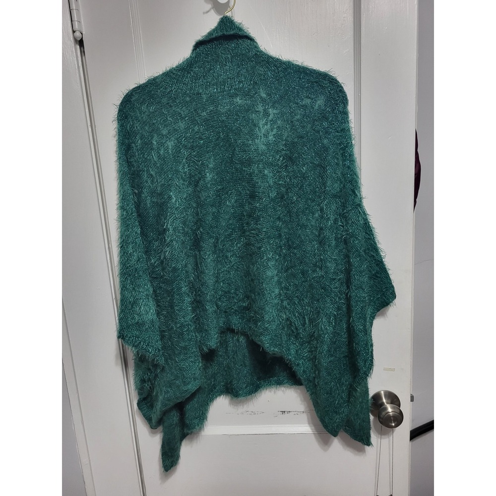 Rachel Zoe green turtleneck poncho one size